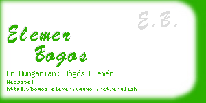 elemer bogos business card