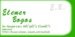 elemer bogos business card